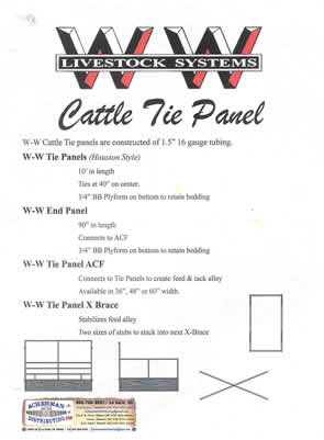 Houston Style Cattle Tie Panels made by WW